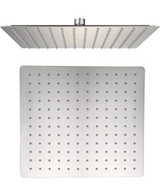 12 Inch Brushed Nickel Rain Shower Head, Square Ultra Thin 304 Stainless Steel Shower Head Full Body Coverage Waterfall Shower Head