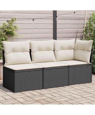 Garden Sofa Black, Cream White