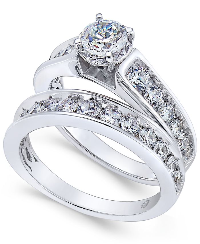 Macy's Certified Diamond Bridal Set (2 ct. t.w.) in 14k White Gold - Macy's