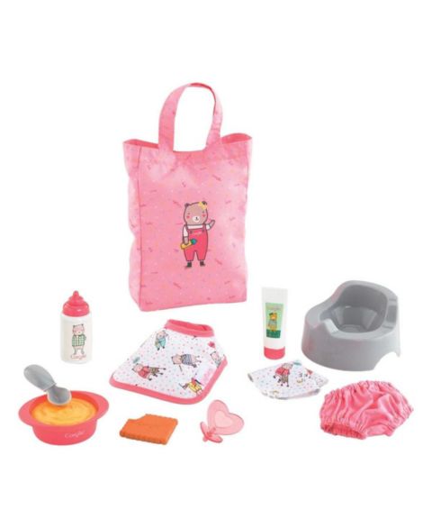 Детские куклы Corolle Mon Premier Poupon 12" Doll Feeding and Diapering Accessory Set, 11-Piece, Ages 18 Months+, цвет: Розовый