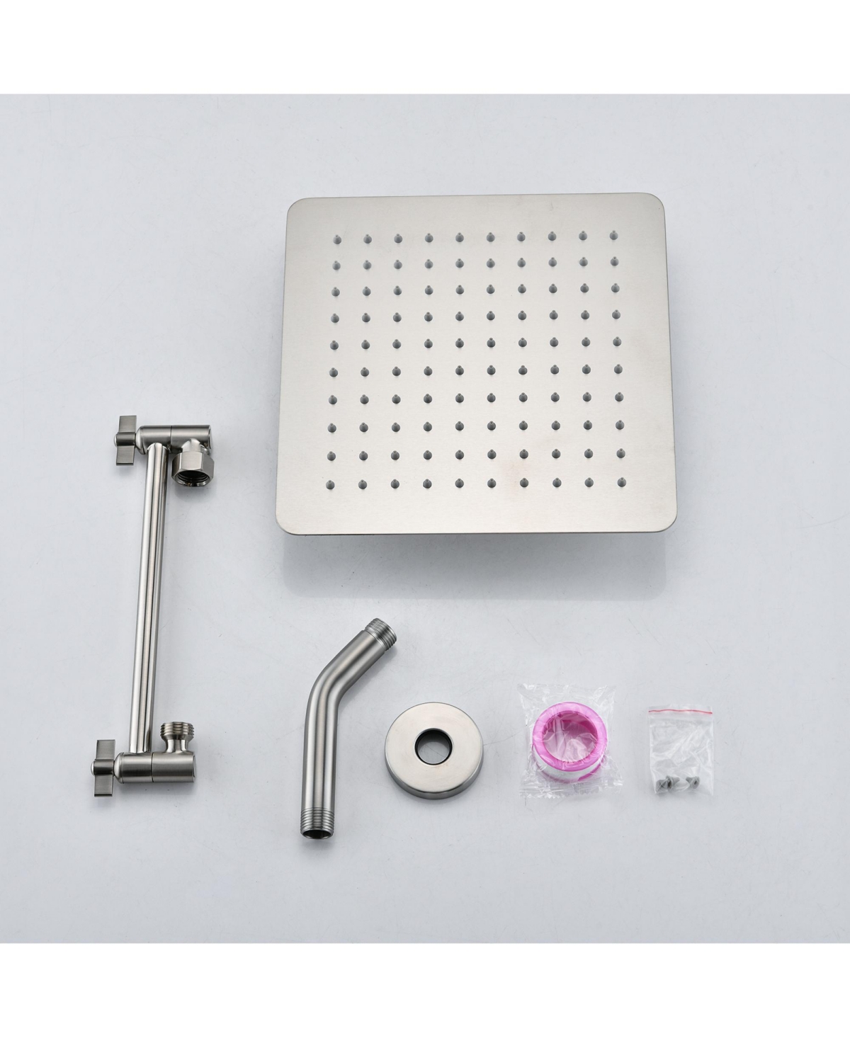 Rainsken Brushed nickel 10" Square Rainfall & High Pressure Stainless Steel Bath Shower head