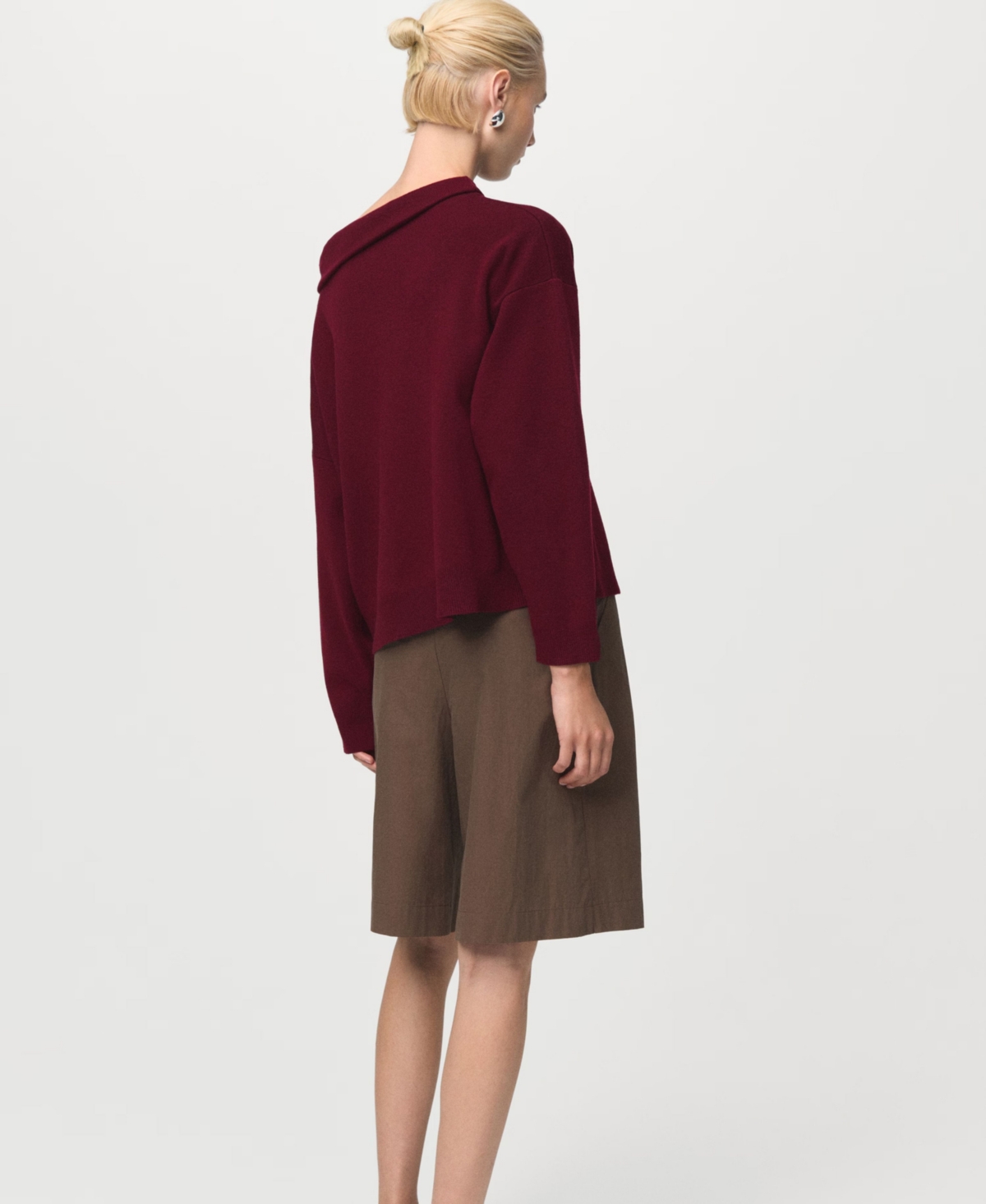 Mango Women's Ruched Turtleneck Sweater