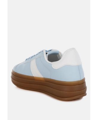 Womens Knockout Faux Leather Lace-Up Sneakers