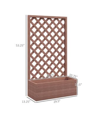 Outsunny Wood Planter Box with Trellis