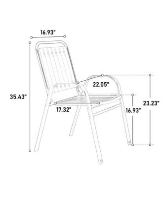Steel Table & Plastic Chair Outdoor Dining Set - Black