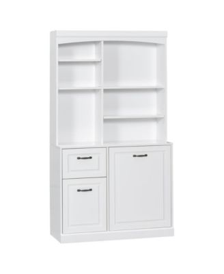 70.9" Tall MDF Freestanding Organizer Bathroom Tilt-Out Hamper Cabinet