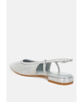Womens Kurina Metallic Woven Slingback Sandals
