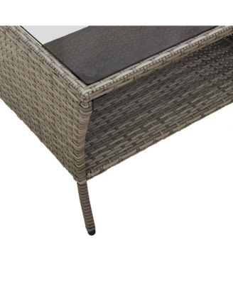 Garden Sofa Grey PE rattan 2-Seater Water-resistant materials