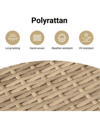 Garden Sofa Beige PE rattan Medium Modular Garden Sofa Square