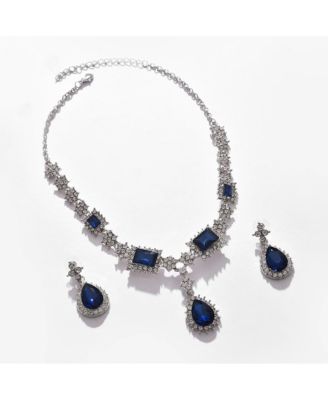 Women's Silver Plated Designer Stone Jewellery Set