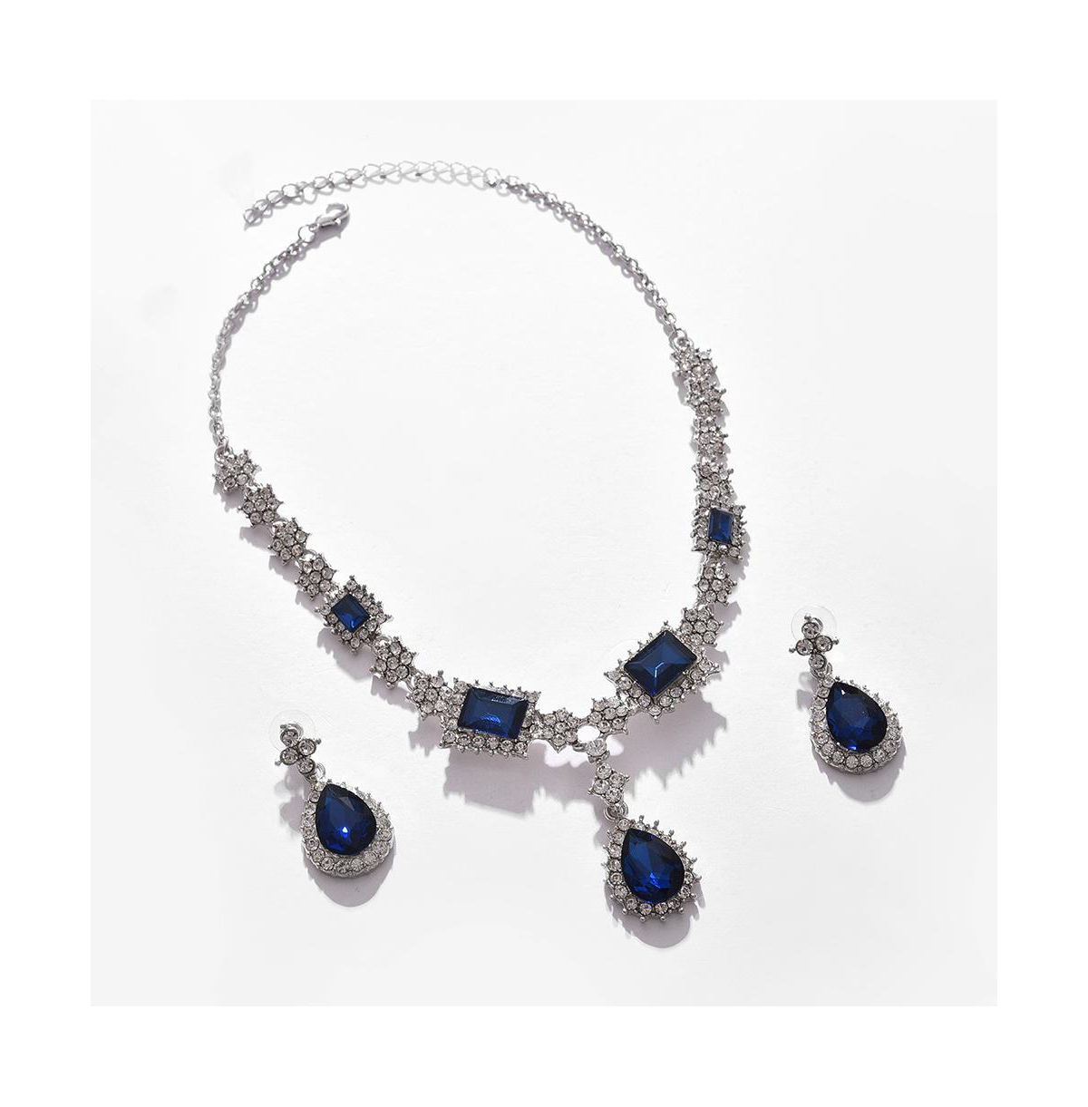 Sohi Women's Silver Plated Designer Stone Jewellery Set