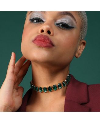 Women's Green  Stone Strand Necklace