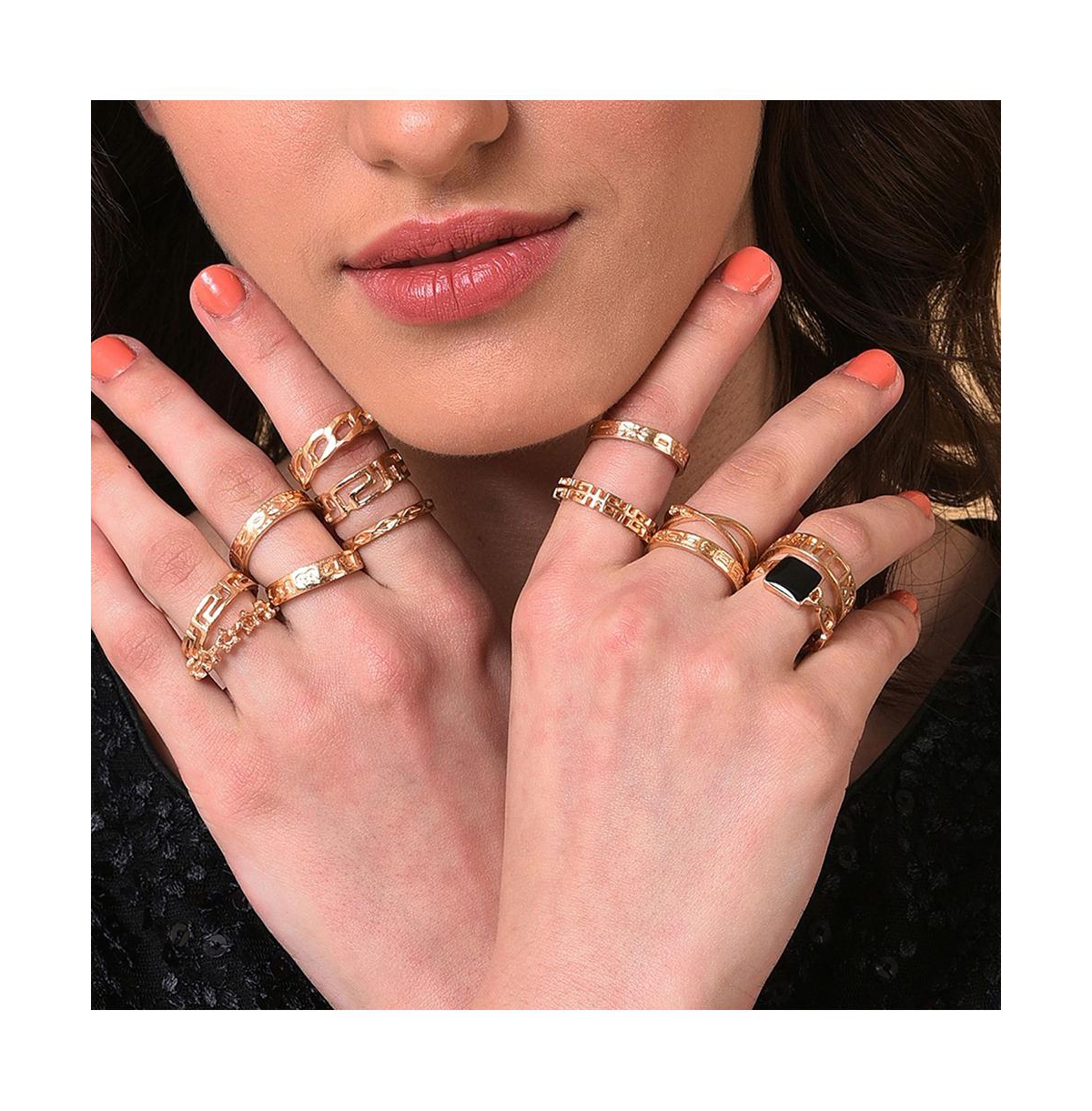 Sohi Women's Minimal Multi-Layer Ring