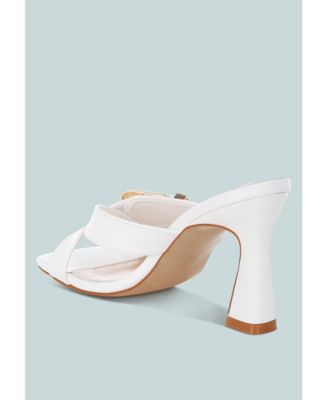 Womens Mohaya Engraved Metallic Buckle Sandals