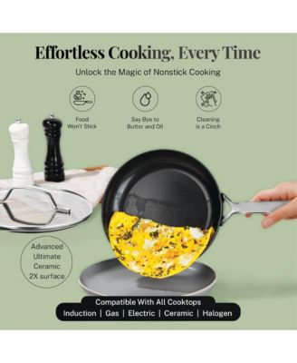 Nonstick Ceramic Titanium Reinforced Modern 15-Pc Cookware Set