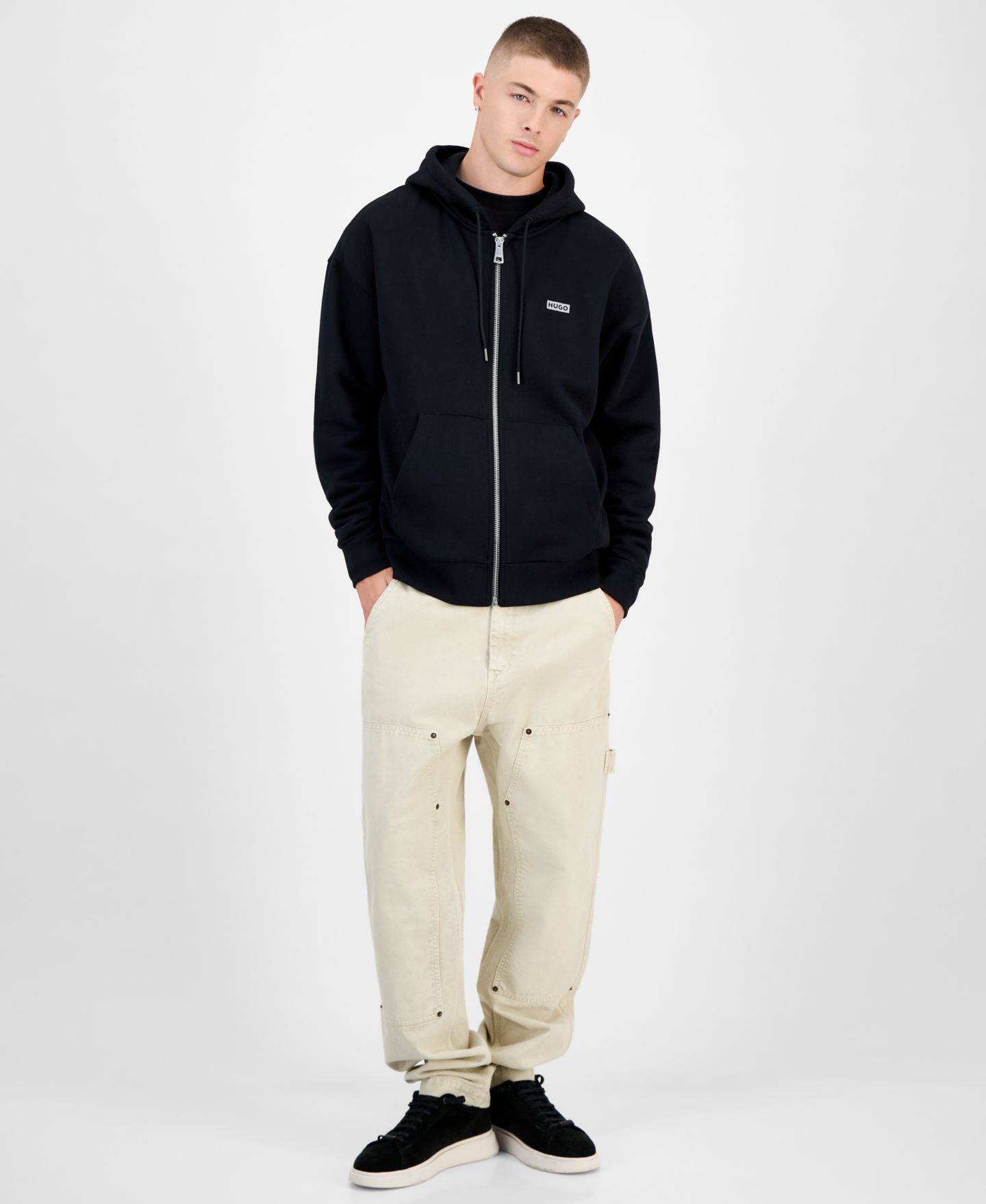 Мужское худи Hugo Boss Nazardo Long-Sleeve Logo, цвет: Чёрный — фото 2