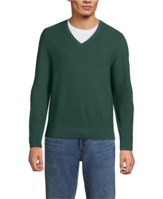 Men's Long Sleeve Washable Merino Wool V Neck Sweater