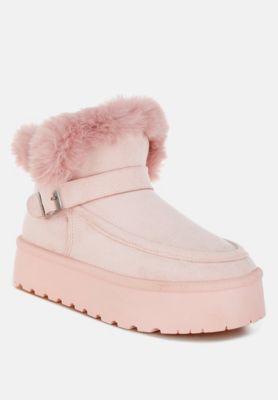 Womens Linka Pin Buckle Detail Snow Boots