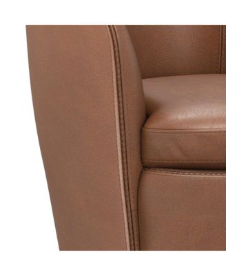  Single Piece 100% Italian Leather Vintage Whiskey  Swivel Club Chair