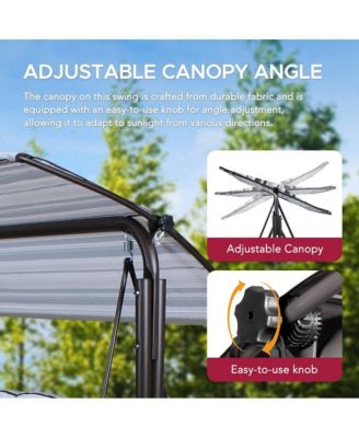 3-Person Deluxe Outdoor Patio Garden Steel Frame Swing