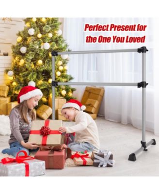 4 Feet Double Ballet Barre Bar with Adjustable Height-Silver