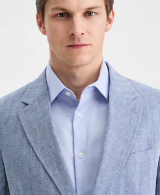 Men's Modern-Fit Herringbone Cotton & Linen Blazer