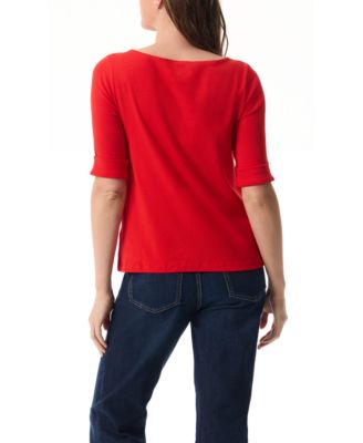 Women's Alanis Boat Neck Elbow-Sleeve T-Shirt
