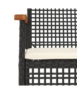 Garden Chair Set of 2 Black and brown