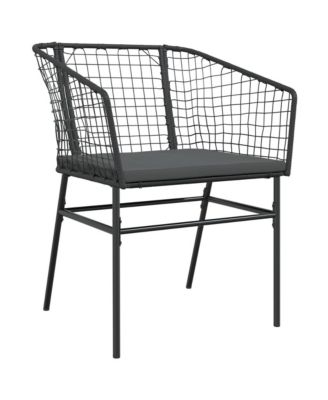 Garden Chair Black Poly Rattan UV-resistant materials