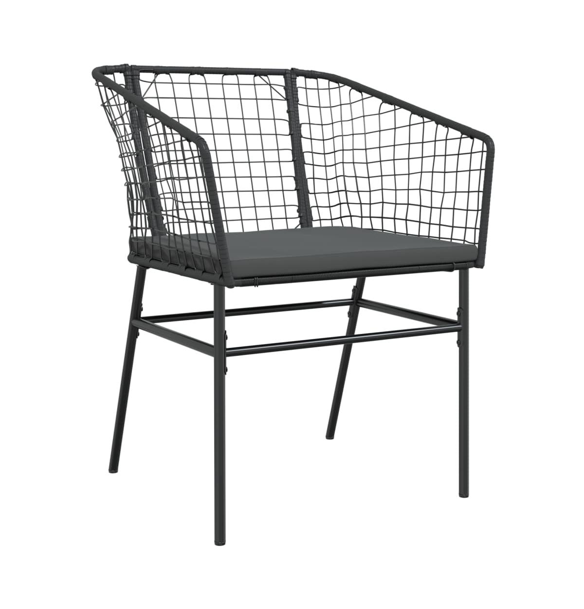 vidaXL Garden Chair Black Poly Rattan Uv-resistant materials