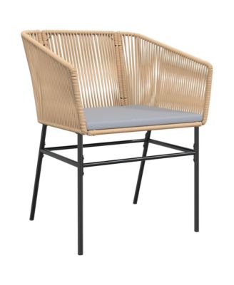 Garden Chair Brown PE Rattan, Powder-Coated Steel Standard