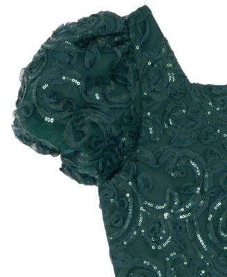 Girls' 7-16 Soutache Short Sleeve A-Line Dress