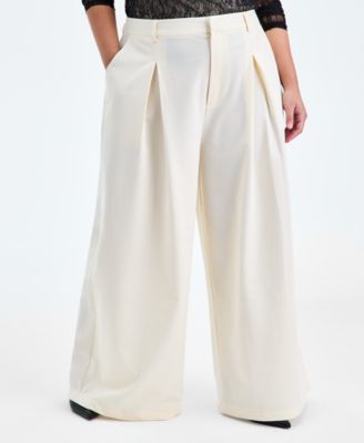 Trendy Plus Size Casual Pleated Wide-Leg Pants, Macy's Exclusive
