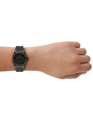 Armani Exchange Women's Three-Hand Black Stainless Steel Watch, 34mm