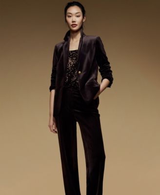 Women's Velvet One-Button Jacket