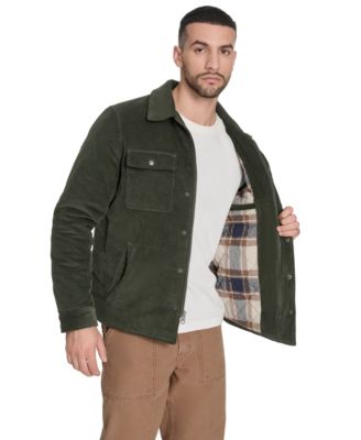 Men's Corduroy Plaid Lining Shirt Jacket