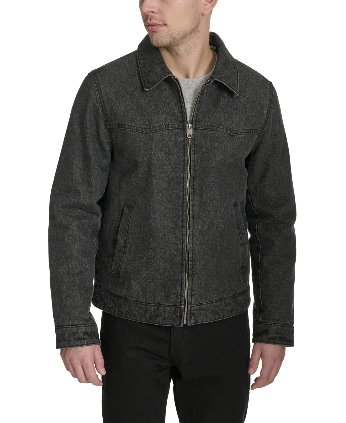 Levi's Western Denim Jacket With Removable Faux Shearling Collar In Black