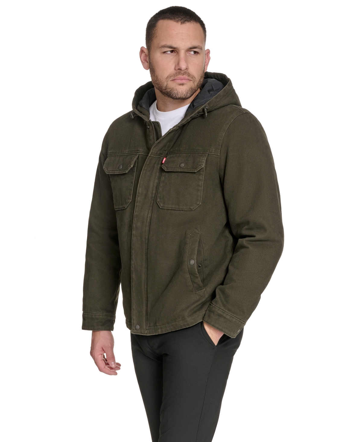 Levi's Men's Cotton Canvas Hood Jacket In Green