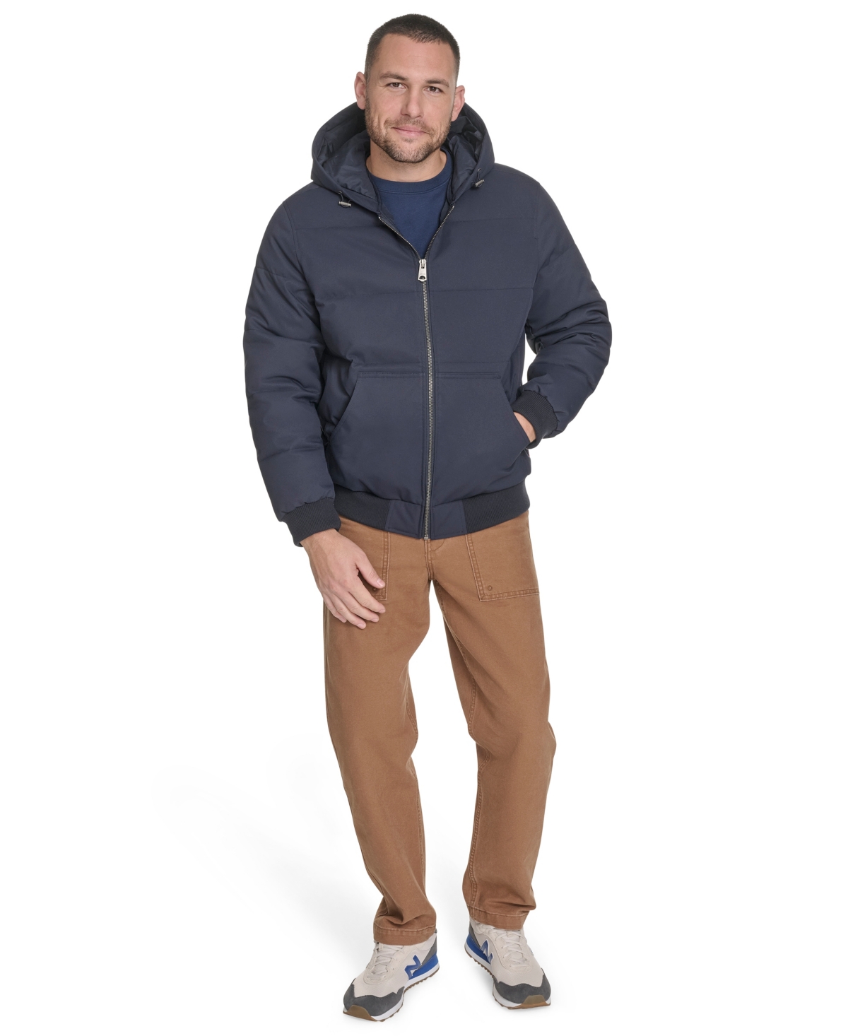 Levi's Men's Quilted Bomber With Hood Jacket In Blue