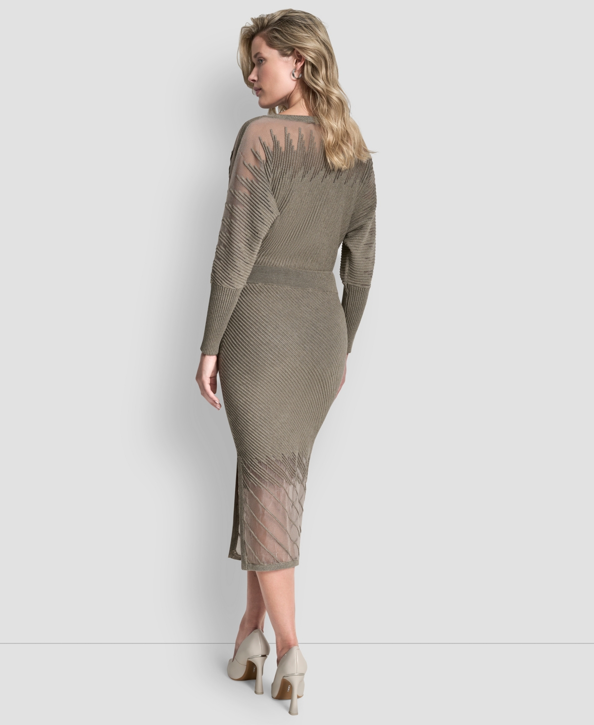 Dkny Women's Ribbed Midi Skirt In Green