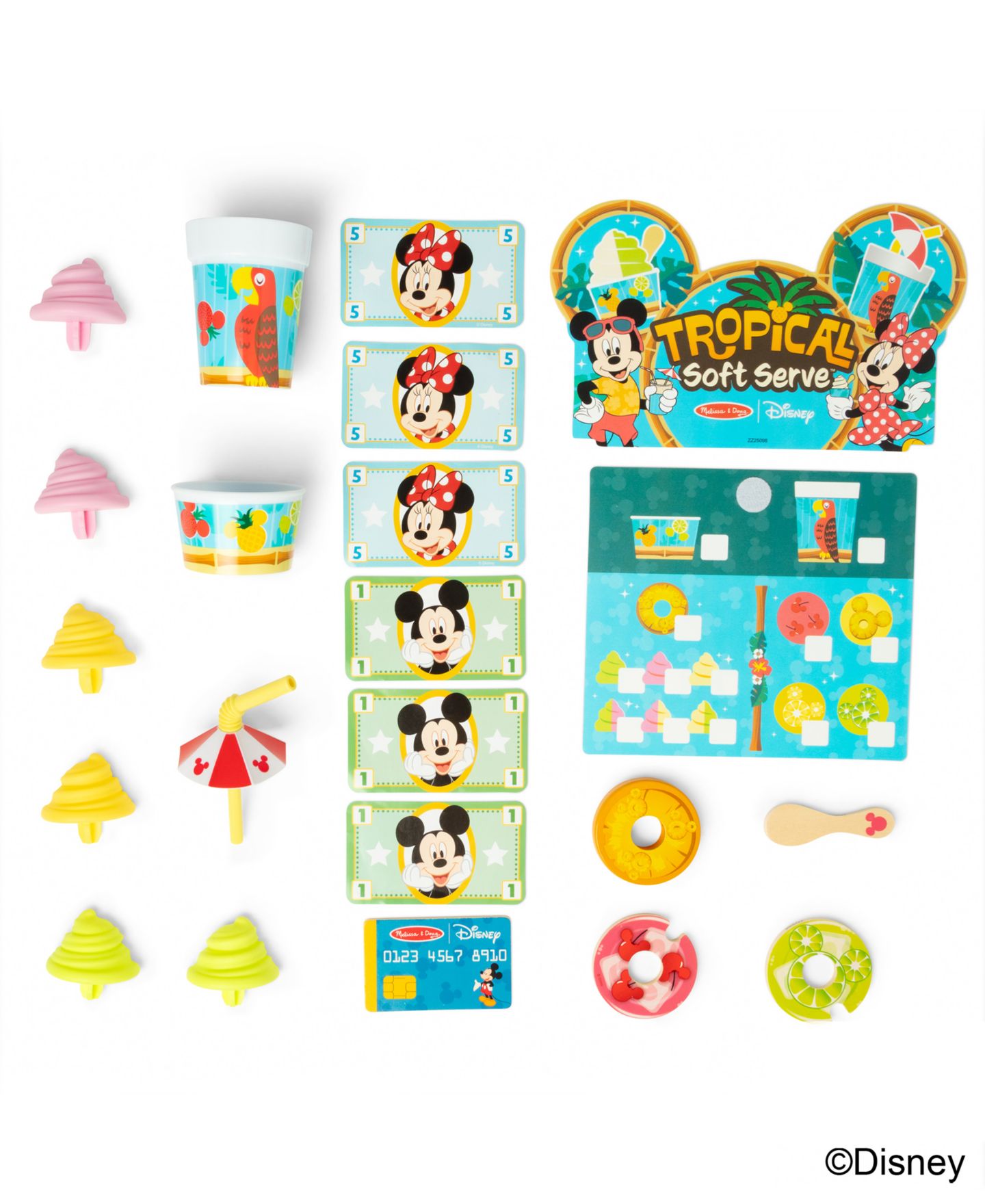 Детский игровой набор Melissa and Doug Mickey Mouse Tropical 23-Piece Soft Serve Playset, Ages 3+ — фото 3
