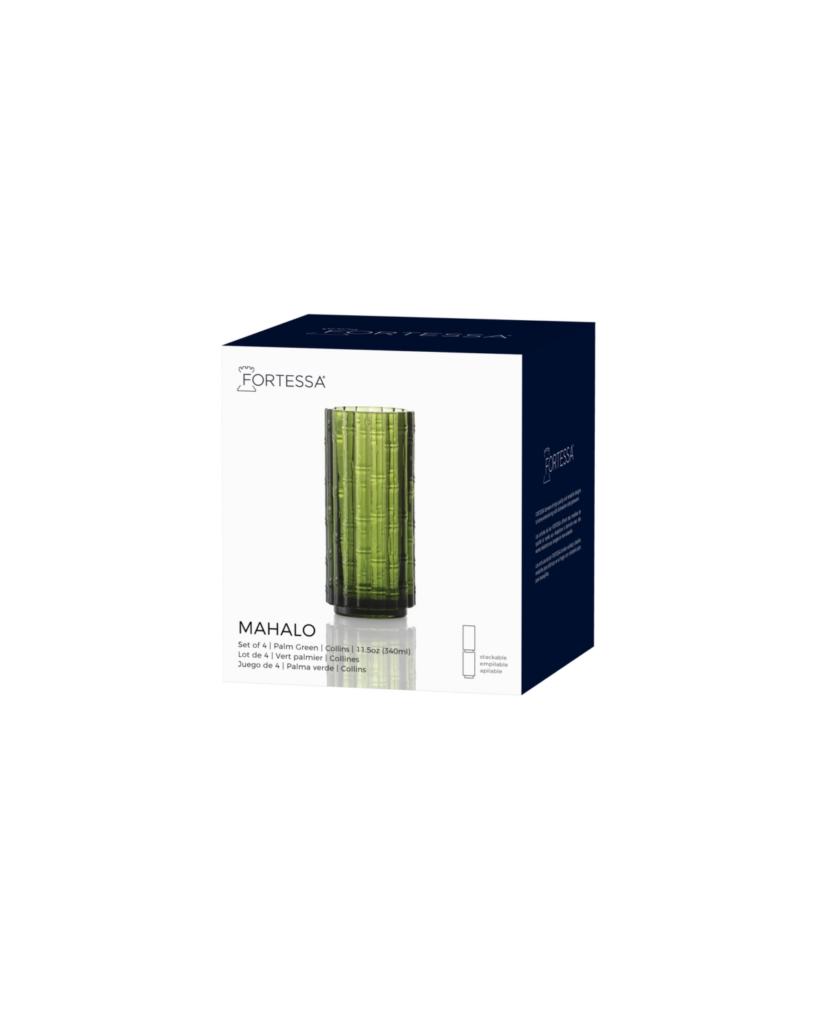 Fortessa Mahalo Collins Glass, Set Of 4 In Green