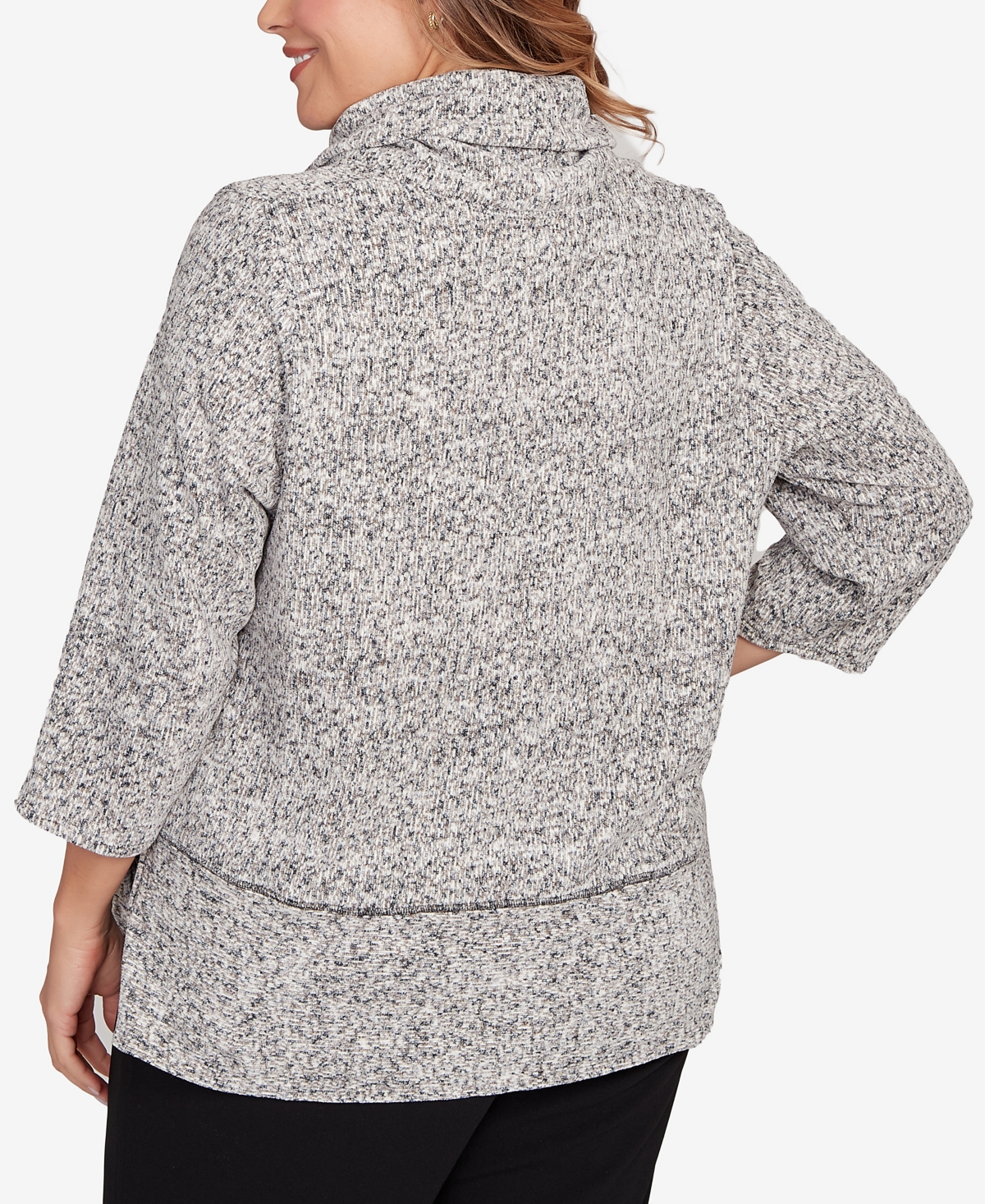 Ruby Rd. Plus Cowl Neck Spacedye Chenille Knit Top