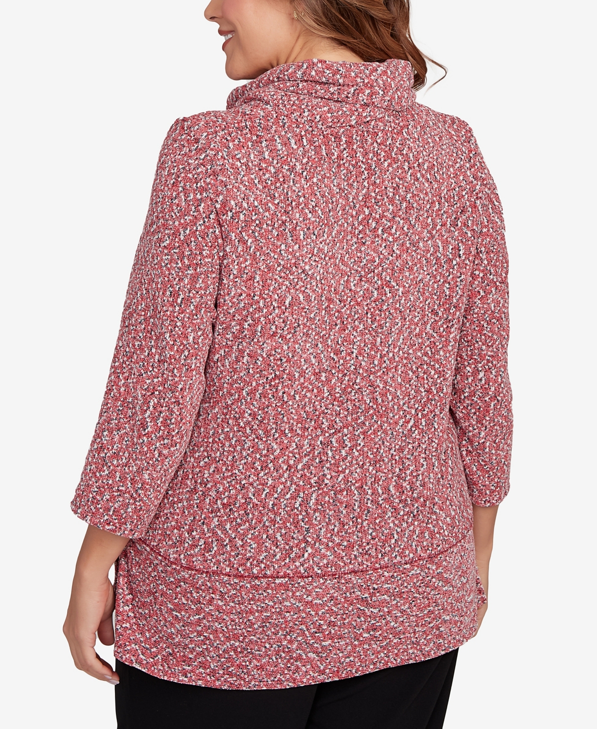 Ruby Rd. Plus Size Cowl Neck Spacedye Chenille Knit Top In Multi