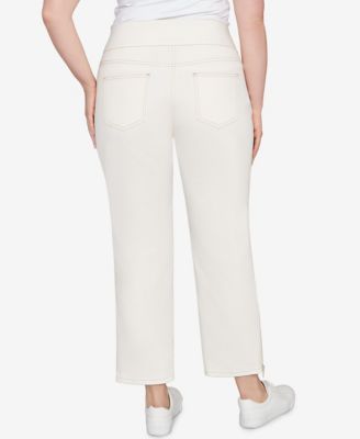 Plus Size Zipper Hem Pull On Pants