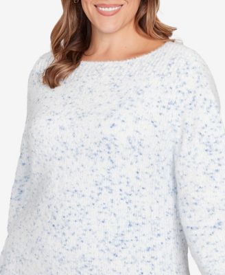 Plus Size Speckled Chenille Eyelash Sweater