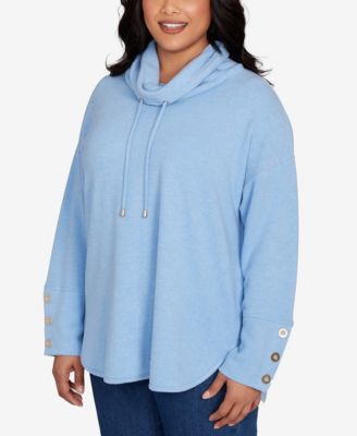 Plus Size Cowl Neck Cozy Hatchi Drawstring Top