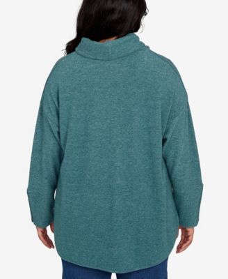 Plus Size Cowl Neck Cozy Hatchi Drawstring Top