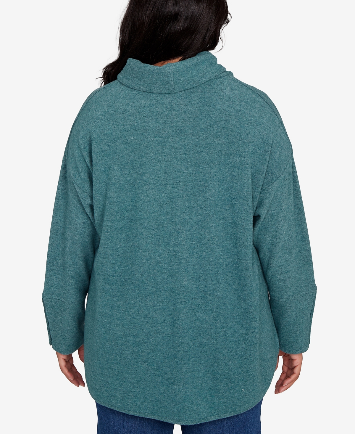 Ruby Rd. Plus Size Cowl Neck Cozy Hatchi Drawstring Top