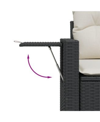 Garden Sofa Black, Cream White